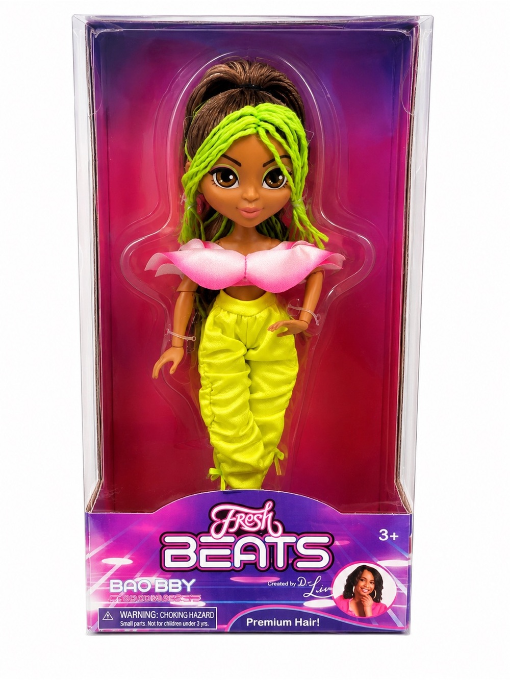 Beats by Dre Neon Green-Haired Fashion Doll with Pink Top